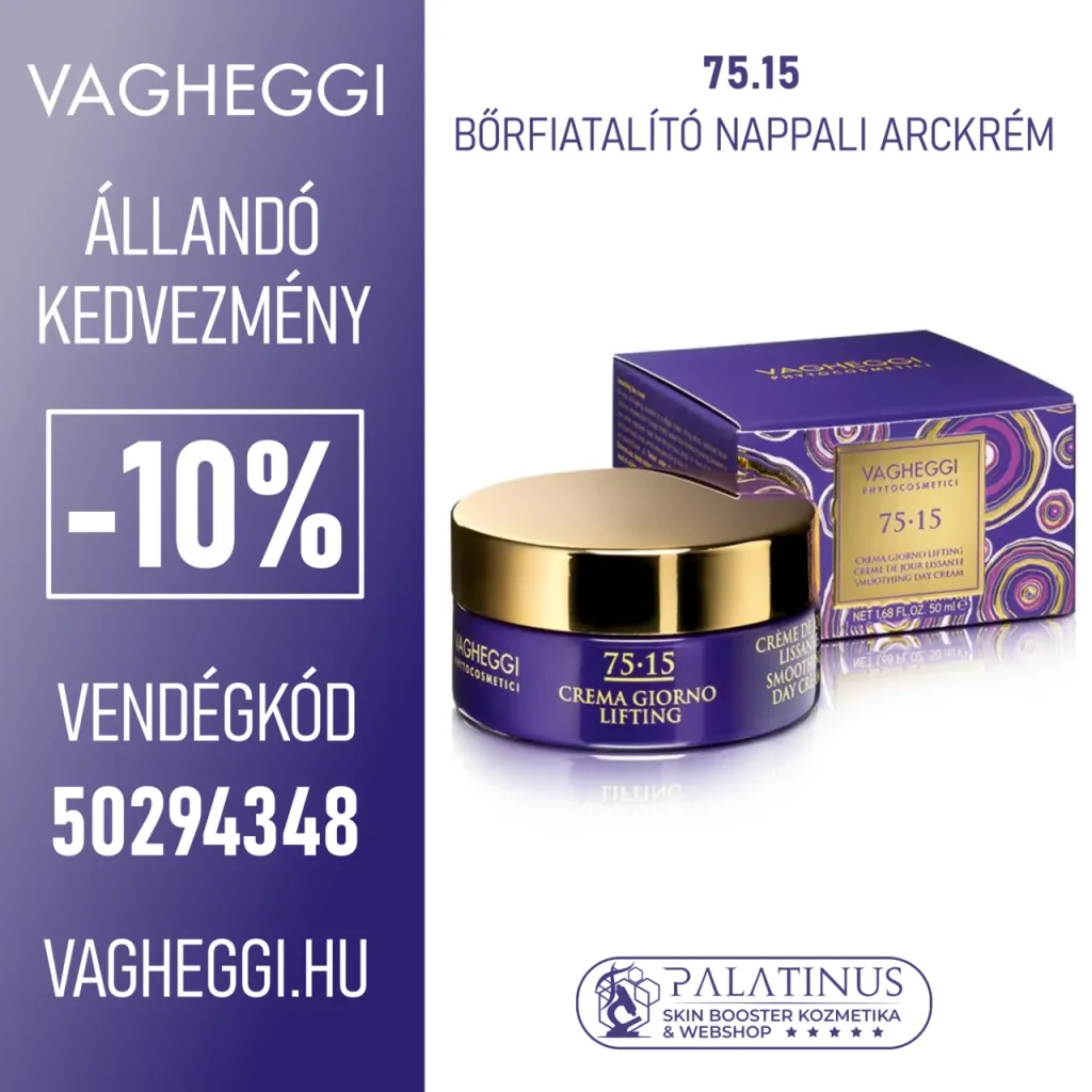 VAGHEGGI 75.15 Epigenetikai Bőrfiatalító nappali arckrém, Professzionális kozmetikumok állandó -10% kedvezménnyel! Vendégkód: 50294348 (Palatinus Skin-Booster Kozmetika & Webshop - Kecskemét)
