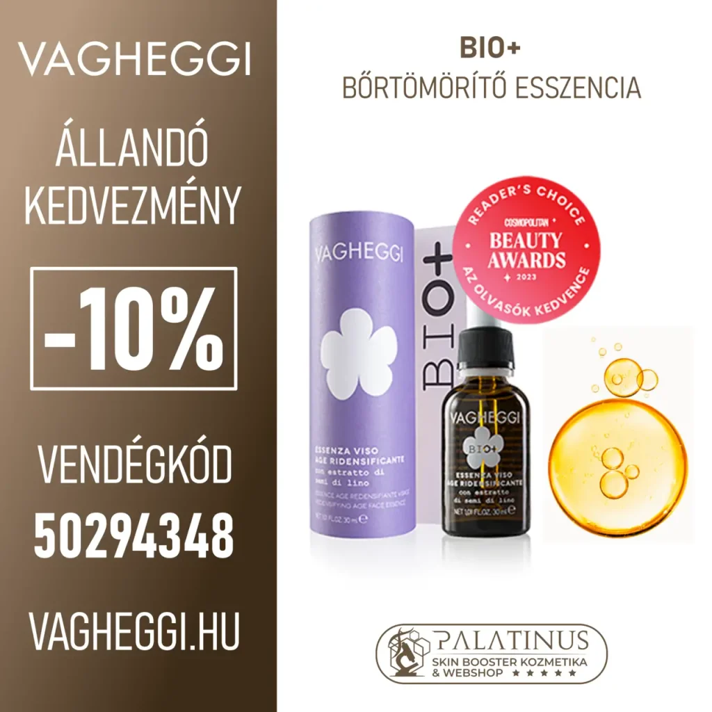 VAGHEGGI BIO+ Bőrtömörítő Esszencia Professzionális kozmetikumok állandó -10% kedvezménnyel! Vendégkód: 50294348 (Palatinus Skin-Booster Kozmetika & Webshop - Kecskemét)