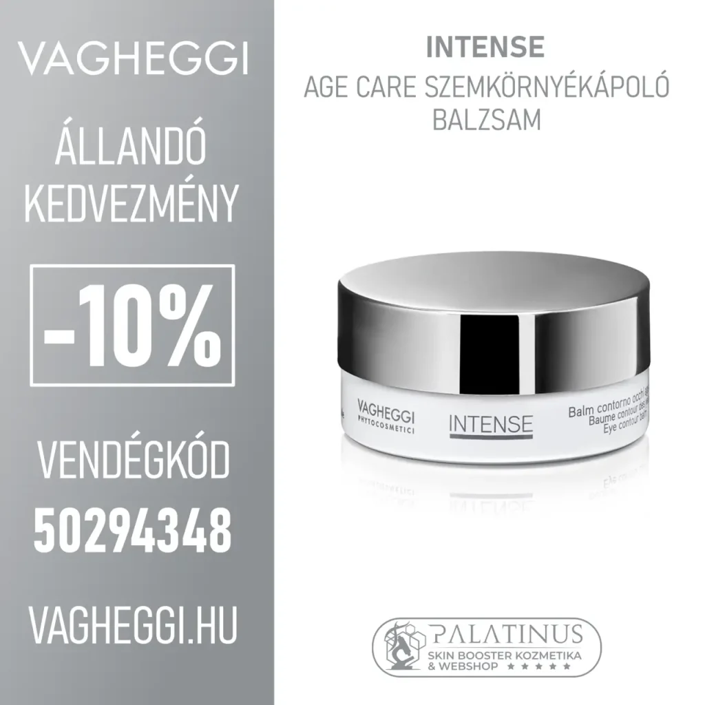 VAGHEGGI Intense Neurokozmetikai Age Care szemkörnyékápoló balzsam, Professzionális kozmetikumok állandó -10% kedvezménnyel! Vendégkód: 50294348 (Palatinus Skin-Booster Kozmetika & Webshop - Kecskemét)