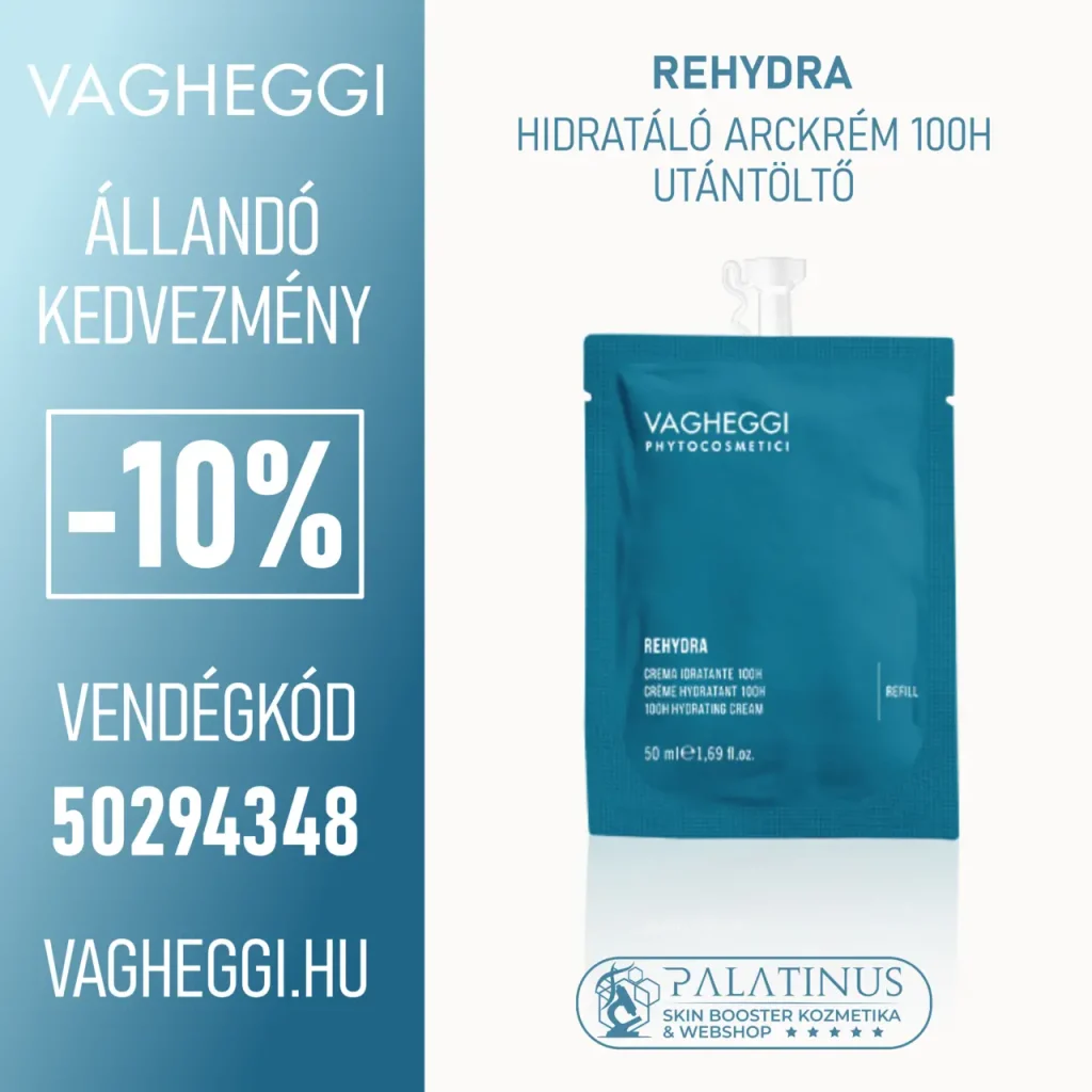 VAGHEGGI REHYDRA Mélyhidratáló arckrém 100H utántöltő Professzionális kozmetikumok, állandó -10% kedvezménnyel! Vendégkód: 50294348 (Palatinus Skin-Booster Kozmetika & Webshop - Kecskemét)