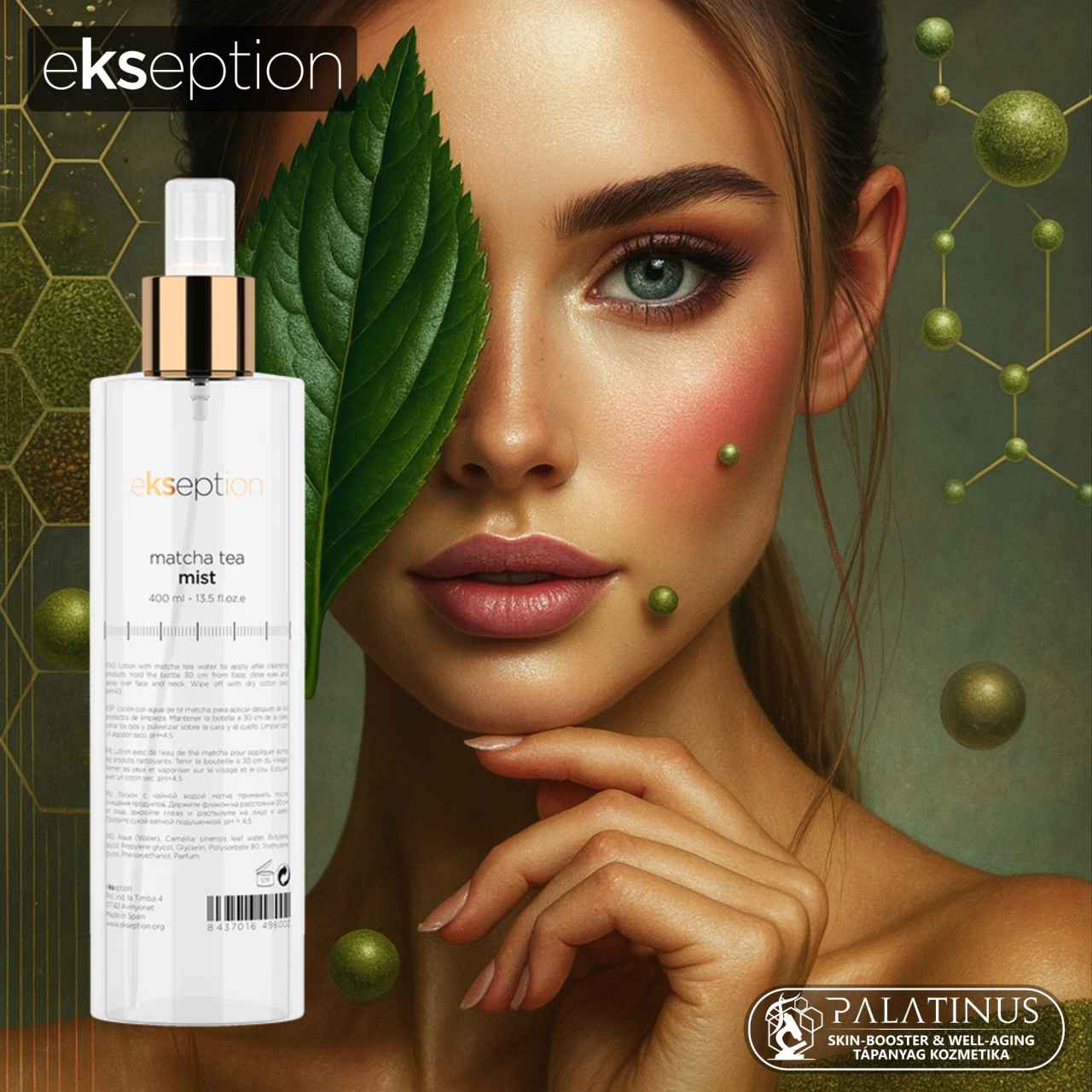 MATCHA TEA MIST 5% Zöldtea antioxidáns ultra-frissítő arcpermet pH 4.5 (EKSEPTION) - Image 2