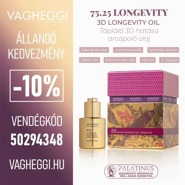 75.25 LONGEVITY 3D Oil - Tápláló 3D hatású arcápoló olaj (VAGHEGGI)