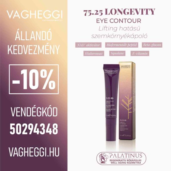 75.25 LONGEVITY Eye Contour - Szemkörnyékápoló sötét karikákra ráncokra (VAGHEGGI)