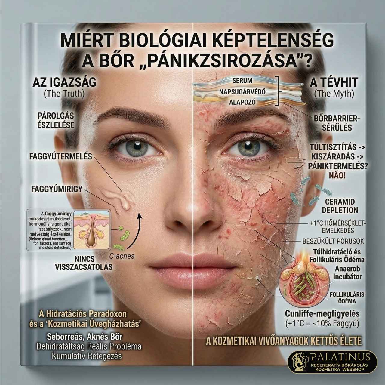 Miért biológiai képtelenség a bőr „pánikszerű zsírtúltermelése”?