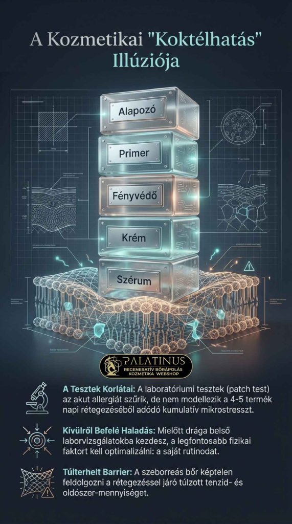 A Lipáz-kihívás: Amikor a baktérium „eszik” a krémből A pórusokban normál normál körülmények között is jelen lévő Cutibacterium acnes baktériumok lipáz és észteráz enzimeket termelnek. Ezek a bontóenzimek felelősek a faggyú trigliceridjeinek szabad zsírsavakká történő alakításáért. A probléma ott kezdődik, hogy ezek az enzimek nem tesznek különbséget a saját faggyúnk és a felkent kozmetikumok lipidjei között. A hagyományos formulák kockázata: A baktériumok a klasszikus, magas triglicerid-tartalmú növényi olajokat (pl. kókuszolaj), valamint a sok „olajmentesnek” (oil-free) hirdetett, könnyű krémben található szintetikus észtert (pl. Isopropyl Myristate) is képesek lebontani. A felszabaduló nagy mennyiségű szabad zsírsav egy amúgy is gyulladásra hajlamos bőrön fokozhatja a pórusok eltömődését és fenntarthat egy alacsony fokú (szubklinikai) gyulladást. A Zöld Kémia válasza: A komplex mátrix és a lipáz-rezisztencia Ebből a biokémiai tényből azonban hiba lenne arra következtetni, hogy minden természetes lipid káros az aknés bőrre. A minőségi, modern natúrkozmetika pontosan ismeri ezeket a kihívásokat, és kifinomult válaszokat ad rájuk: ✧ Lipáz-rezisztens alternatívák: A trigliceridek helyett a tudatos formulák folyékony viaszésztereket (pl. jojobaolaj) vagy teljesen stabil szénhidrogéneket (növényi szkvalán) használnak, amelyeket a baktériumok enzimei szinte alig képesek bontani. ✧ A szinergia ereje: Egy hidegen sajtolt, minőségi növényi kivonat sosem egyetlen izolált vegyület. A trigliceridek mellett jelentős mennyiségű fitoszterolt, polifenolt és egyéb antioxidánst tartalmaz. Ezek a komplex, természetes molekulák bizonyítottan bőrnyugtató és gyulladáscsökkentő hatásúak, így képesek ellensúlyozni a mikrobiom esetleges irritáló reakcióit. Bizonyos felszabaduló zsírsavaknak (pl. laurinsav) pedig egyenesen célzott antibakteriális hatásuk van. A Linolsav-paradoxon és az oxidáció kérdése A szakirodalom egyértelműen igazolja, hogy az aknés betegek faggyúja linolsav-hiányos. Ennek a létfontosságú zsírsavnak a pótlása kulcsfontosságú az egészséges hámláshoz és a barrier helyreállításához. A linolsav azonban egy többszörösen telítetlen, kémiailag rendkívül érzékeny (instabil) molekula. Ha egy eleve gyulladásban lévő, szabadgyökökkel teli pórusba kerül, könnyen oxidálódhat (lipidperoxidáció), ami csökkenti a jótékony hatását. A jövő útja: Az intelligens formuláció A megoldást mind a klinikai/szintetikus, mind a modern természetes bőrápolásban a stabilizált technológiák jelentik. A biztonságos linolsav-pótlást ma már többféleképpen  oldják meg a legmagasabb minőséget képviselő gyártók: ✧ A klinikai megközelítés: A linolsavat szintetikus laboratóriumi eljárásokkal, a bőr saját szerkezetét utánzó, stabil Ceramidokba (pl. Ceramide EOS) vagy mikrokapszulázott rendszerekbe ágyazzák, így védve azt az oxidációtól. ✧ A modern natúr megközelítés: Természetes fitoceramidokat (pl. zabból vagy búzából kivonva) alkalmaznak, az instabilabb növényi olajokat pedig már a tégelyben robusztus, növényi alapú antioxidáns rendszerekkel (pl. tokoferol komplexekkel, rozmaring kivonattal, asztaxantinnal) védik a peroxidáció ellen. Egy termék hatékonyságát és biztonságosságát zsíros/aknés bőrön nem az dönti el, hogy egy marketingcímke szerint „100% természetes” vagy „szintetikus olajmentes”. A valódi eredményeket a bőr biológiai működését tiszteletben tartó, lipáz-tudatos, antioxidánsokkal megfelelően stabilizált, intelligens formulációk hozzák el. Éppen ezért a személyre szabott bőrápolási rutin kialakításakor mindig a készítmények komplexitását és a bőr egyéni toleranciáját érdemes figyelembe venni. A Mallorca-akne biofizikája: Amikor a fény, a kozmetikumok és az egyéni érzékenység találkozik A hagyományos akné (Acne vulgaris) patomechanizmusa ma már jól ismert: a pórusokban felhalmozódó faggyú, a kóros sejtleválás és a mikrobiom egyensúlyának felborulása (pl. a Cutibacterium acnes baktériumok elszaporodása) együttesen alakítják ki. Ezzel szemben a nyaralások során, vagy az első intenzívebb tavaszi napsugarak hatására hirtelen megjelenő, úgynevezett Mallorca-akne (Acne aestivalis) klinikai értelemben egy teljesen más kategória: ez a polimorf fénykiütések egy speciális, pattanásszerű formája, amely lényegében egy steril folliculitis (szőrtüszőgyulladás). A „steril” jelző itt kulcsfontosságú. Azt jelenti, hogy a viszkető, piros göbök (papulák) kialakulásában primer módon nem játszik szerepet bakteriális fertőzés vagy nem megfelelő higiénia. A háttérben sokkal inkább egy komplex biofizikai és fotokémiai folyamat áll, amely az egyéni hajlamtól függően aktiválódik. A mechanizmus: Az UV-A sugárzás és a mikrostressz A folyamat kiváltója a napfény, pontosabban a bőr mélyebb rétegeibe is behatoló UV-A sugárzás energiája. Amikor ez a nagy energiájú sugárzás találkozik a bőrrel, szabadgyökök (Reaktív Oxigénfajták – ROS) jönnek létre. Ha a bőr természetes antioxidáns kapacitása kimerül, vagy bizonyos külső (kozmetikai) lipidek oxidálódnak, agresszív lipid-peroxidok keletkezhetnek. Ezek a vegyületek akut mikrostresszt okoznak a szőrtüsző hámjában, amire az arra genetikailag és immunológiailag hajlamos egyének szervezete azonnali, védekező jellegű gyulladással válaszol. Formulációs kihívások az UV-sugárzás tükrében A tudomány jelenlegi állása szerint a bőr fotokémiai válaszreakciója rendkívül egyéni. Ugyanaz a tökéletesen megalkotott krém az egyik embernél kiválóan működik a napon is, míg a másiknál (az egyéni enzimatikus és antioxidáns védelem hiányában) irritációt válthat ki. Fontos leszögezni: a kozmetikai iparban engedélyezett alapanyagok hétköznapi körülmények között biztonságosak. Viselkedésük kizárólag az extrém UV-terhelés és az egyéni érzékenység együttes fennállása esetén változhat meg. Ilyen tényezők lehetnek: ✧ A lipidek kettős szerepe: A biokémia alapszabálya, hogy a zsírsavláncokban található kettős kötések (amelyek nagy arányban vannak jelen bizonyos értékes, többszörösen telítetlen növényi olajokban, de a bőr saját faggyújában lévő szkvalénban is) érzékenyek az UV-A sugárzás okozta oxidációra. Bár a modern kozmetikumokban ezeket az olajokat antioxidánsokkal (pl. E-vitaminnal, rozmaring kivonat stb.) védik, extrém napozás során, egy arra hajlamos bőrön a lipid-peroxidáció kockázata megnőhet, ami felerősítheti a szőrtüszők gyulladását. ✧ Az emulziós rendszerek stabilitása: A régebbi szakirodalom gyakran tette felelőssé a klasszikus (például etoxilált) emulgeátorokat a Mallorca-aknéért. A modern vegyészet azonban rávilágított, hogy a mai, nagy tisztaságú alapanyagok rendkívül stabilak. A probléma sokkal inkább a készítmények komplexitásában és a felkent rétegek hő/UV hatására történő szerkezeti átalakulásában keresendő, amely az arra érzékenyeknél elzárhatja a pórusokat vagy ronthatja a bőr hőleadását. ✧ A fényvédelem evolúciója: Bár az Európai Unió szabályozása kiemelkedően szigorú, az iparág folyamatosan fejlődik a fotostabilitás terén. Bizonyos régebbi generációs kémiai UV-szűrők a napfény energiáját elnyelve idővel lebomolhatnak (fotodegradáció). A bomlástermékek és a felszabaduló energia a hiperérzékeny bőrön mikrostresszt okozhat. Terápiás tévutak: Miért hatástalanok a hagyományos akné-kezelések? A Mallorca-akne és a hagyományos pattanások összetévesztése gyakran vezet hibás, a bőrt tovább károsító öngyógyításhoz. Mivel a probléma gyökere egy steril gyulladás és fényérzékenység, a klasszikus anti-akné fegyvertár biológiai értelemben nem nyújt megoldást: ✧ Az antibakteriális hatóanyagok (mint a benzoil-peroxid) hatástalanok, hiszen nincs elsődleges kórokozó, amit célba vehetnének. ✧ A keratolitikus (hámlasztó) és szárító anyagok (mint a szalicilsav / BHA, vagy a szárító agyagmaszkok) kifejezetten ronthatnak a helyzeten. Az UV-sugárzás és a szabadgyökök által amúgy is igénybe vett, kompromittált hidrolipid-barriert ezek az anyagok tovább gyengíthetik, ami a láthatatlan vízvesztés (TEWL) drasztikus fokozódásához és az irritáció elhúzódásához vezethet. ✧ A tudományos megoldás: Prevenció és okos formulációk Legyen szó natúr vagy dermokozmetikai márkáról, a tudatos gyártók felismerték, hogy a fényérzékeny bőrök (és a Mallorca-akne) esetében a megoldás nem az utólagos agresszív szárítás, hanem az egyénre szabott prevenció. Az érzékeny bőrre fejlesztett, prevenciós célú nyári formulák (gyakran Sun Gel, Fluid vagy Oil-Free megjelöléssel) tervezésekor a vegyészek a maximális fotostabilitásra törekszenek. minimalizálják az oxidációra hajlamos szabad lipidek arányát, modern polimer-hálókat vagy ultrakönnyű, telített szénhidrogéneket (pl. szkvalánt) használnak a védelem biztosítására. Emellett a formulákat új generációs, kiemelten fotostabil UV-szűrőkkel és robusztus antioxidáns-komplexekkel látják el. Ezek a rendszerek mintegy intelligens pajzsként támogatják a bőr saját védekező képességét, esélyt sem adva a láncreakciót indító szabadgyökök felhalmozódásának. A Skinimalizmus és a Formulációs Tudomány A bőr védelmi rendszere egy rendkívül finoman hangolt biofizikai hálózat. Szeborreás, pattanásos bőr esetén a nehéz textúrák és a hagyományos emulgeátorok rétegzése objektíven ront a helyzeten. A megoldás a "kevesebb, de okosabb" elv. Nem minden lipid káros. A modern kozmetikai kémia számtalan biokompatibilis, a baktériumok enzimei számára bonthatatlan alternatívát kínál. A növényi trigliceridek helyett a stabil szénhidrogének (mint a szkvalán) és a modern észterek biztosítják a védelmet. A cél az alacsony okklúziójú, a bőr természetes hűtését nem gátló, "lipáz-biztos" formulák alkalmazása. Az ultrakönnyű, vizes bázisú szérumok és a polimer-hálóra épülő modern fluidok úgy állítják helyre a barriert és kerülik el a kimosódási effektust, hogy közben engedik a bőrt lélegezni, végleg megelőzve a kozmetikai üvegházhatást.