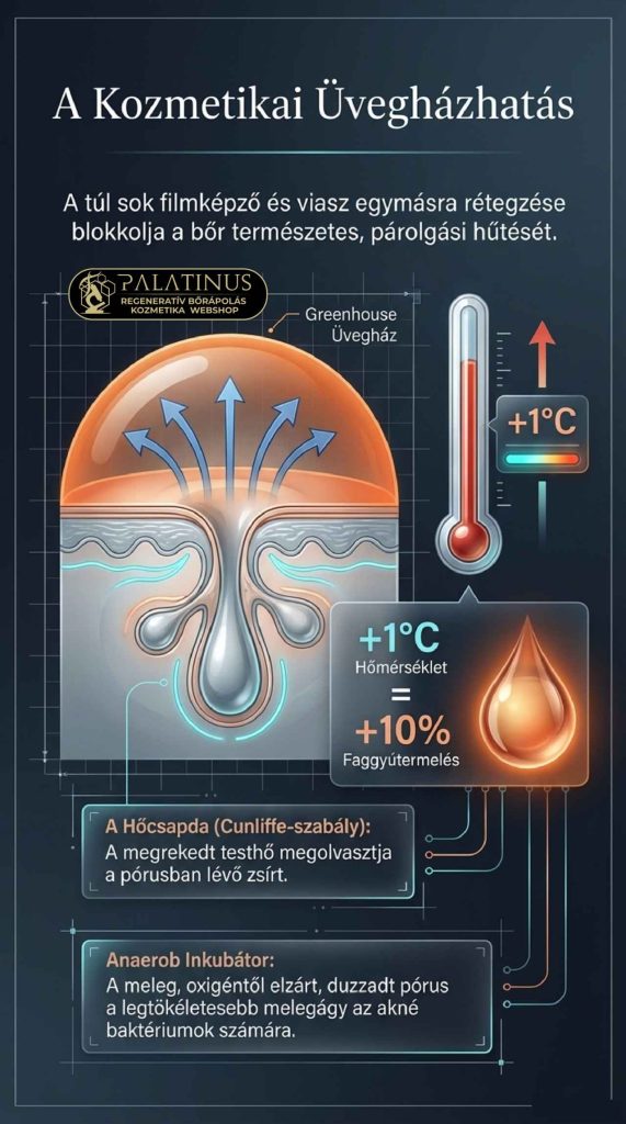 A Lipáz-kihívás: Amikor a baktérium „eszik” a krémből A pórusokban normál normál körülmények között is jelen lévő Cutibacterium acnes baktériumok lipáz és észteráz enzimeket termelnek. Ezek a bontóenzimek felelősek a faggyú trigliceridjeinek szabad zsírsavakká történő alakításáért. A probléma ott kezdődik, hogy ezek az enzimek nem tesznek különbséget a saját faggyúnk és a felkent kozmetikumok lipidjei között. A hagyományos formulák kockázata: A baktériumok a klasszikus, magas triglicerid-tartalmú növényi olajokat (pl. kókuszolaj), valamint a sok „olajmentesnek” (oil-free) hirdetett, könnyű krémben található szintetikus észtert (pl. Isopropyl Myristate) is képesek lebontani. A felszabaduló nagy mennyiségű szabad zsírsav egy amúgy is gyulladásra hajlamos bőrön fokozhatja a pórusok eltömődését és fenntarthat egy alacsony fokú (szubklinikai) gyulladást. A Zöld Kémia válasza: A komplex mátrix és a lipáz-rezisztencia Ebből a biokémiai tényből azonban hiba lenne arra következtetni, hogy minden természetes lipid káros az aknés bőrre. A minőségi, modern natúrkozmetika pontosan ismeri ezeket a kihívásokat, és kifinomult válaszokat ad rájuk: ✧ Lipáz-rezisztens alternatívák: A trigliceridek helyett a tudatos formulák folyékony viaszésztereket (pl. jojobaolaj) vagy teljesen stabil szénhidrogéneket (növényi szkvalán) használnak, amelyeket a baktériumok enzimei szinte alig képesek bontani. ✧ A szinergia ereje: Egy hidegen sajtolt, minőségi növényi kivonat sosem egyetlen izolált vegyület. A trigliceridek mellett jelentős mennyiségű fitoszterolt, polifenolt és egyéb antioxidánst tartalmaz. Ezek a komplex, természetes molekulák bizonyítottan bőrnyugtató és gyulladáscsökkentő hatásúak, így képesek ellensúlyozni a mikrobiom esetleges irritáló reakcióit. Bizonyos felszabaduló zsírsavaknak (pl. laurinsav) pedig egyenesen célzott antibakteriális hatásuk van. A Linolsav-paradoxon és az oxidáció kérdése A szakirodalom egyértelműen igazolja, hogy az aknés betegek faggyúja linolsav-hiányos. Ennek a létfontosságú zsírsavnak a pótlása kulcsfontosságú az egészséges hámláshoz és a barrier helyreállításához. A linolsav azonban egy többszörösen telítetlen, kémiailag rendkívül érzékeny (instabil) molekula. Ha egy eleve gyulladásban lévő, szabadgyökökkel teli pórusba kerül, könnyen oxidálódhat (lipidperoxidáció), ami csökkenti a jótékony hatását. A jövő útja: Az intelligens formuláció A megoldást mind a klinikai/szintetikus, mind a modern természetes bőrápolásban a stabilizált technológiák jelentik. A biztonságos linolsav-pótlást ma már többféleképpen  oldják meg a legmagasabb minőséget képviselő gyártók: ✧ A klinikai megközelítés: A linolsavat szintetikus laboratóriumi eljárásokkal, a bőr saját szerkezetét utánzó, stabil Ceramidokba (pl. Ceramide EOS) vagy mikrokapszulázott rendszerekbe ágyazzák, így védve azt az oxidációtól. ✧ A modern natúr megközelítés: Természetes fitoceramidokat (pl. zabból vagy búzából kivonva) alkalmaznak, az instabilabb növényi olajokat pedig már a tégelyben robusztus, növényi alapú antioxidáns rendszerekkel (pl. tokoferol komplexekkel, rozmaring kivonattal, asztaxantinnal) védik a peroxidáció ellen. Egy termék hatékonyságát és biztonságosságát zsíros/aknés bőrön nem az dönti el, hogy egy marketingcímke szerint „100% természetes” vagy „szintetikus olajmentes”. A valódi eredményeket a bőr biológiai működését tiszteletben tartó, lipáz-tudatos, antioxidánsokkal megfelelően stabilizált, intelligens formulációk hozzák el. Éppen ezért a személyre szabott bőrápolási rutin kialakításakor mindig a készítmények komplexitását és a bőr egyéni toleranciáját érdemes figyelembe venni. A Mallorca-akne biofizikája: Amikor a fény, a kozmetikumok és az egyéni érzékenység találkozik A hagyományos akné (Acne vulgaris) patomechanizmusa ma már jól ismert: a pórusokban felhalmozódó faggyú, a kóros sejtleválás és a mikrobiom egyensúlyának felborulása (pl. a Cutibacterium acnes baktériumok elszaporodása) együttesen alakítják ki. Ezzel szemben a nyaralások során, vagy az első intenzívebb tavaszi napsugarak hatására hirtelen megjelenő, úgynevezett Mallorca-akne (Acne aestivalis) klinikai értelemben egy teljesen más kategória: ez a polimorf fénykiütések egy speciális, pattanásszerű formája, amely lényegében egy steril folliculitis (szőrtüszőgyulladás). A „steril” jelző itt kulcsfontosságú. Azt jelenti, hogy a viszkető, piros göbök (papulák) kialakulásában primer módon nem játszik szerepet bakteriális fertőzés vagy nem megfelelő higiénia. A háttérben sokkal inkább egy komplex biofizikai és fotokémiai folyamat áll, amely az egyéni hajlamtól függően aktiválódik. A mechanizmus: Az UV-A sugárzás és a mikrostressz A folyamat kiváltója a napfény, pontosabban a bőr mélyebb rétegeibe is behatoló UV-A sugárzás energiája. Amikor ez a nagy energiájú sugárzás találkozik a bőrrel, szabadgyökök (Reaktív Oxigénfajták – ROS) jönnek létre. Ha a bőr természetes antioxidáns kapacitása kimerül, vagy bizonyos külső (kozmetikai) lipidek oxidálódnak, agresszív lipid-peroxidok keletkezhetnek. Ezek a vegyületek akut mikrostresszt okoznak a szőrtüsző hámjában, amire az arra genetikailag és immunológiailag hajlamos egyének szervezete azonnali, védekező jellegű gyulladással válaszol. Formulációs kihívások az UV-sugárzás tükrében A tudomány jelenlegi állása szerint a bőr fotokémiai válaszreakciója rendkívül egyéni. Ugyanaz a tökéletesen megalkotott krém az egyik embernél kiválóan működik a napon is, míg a másiknál (az egyéni enzimatikus és antioxidáns védelem hiányában) irritációt válthat ki. Fontos leszögezni: a kozmetikai iparban engedélyezett alapanyagok hétköznapi körülmények között biztonságosak. Viselkedésük kizárólag az extrém UV-terhelés és az egyéni érzékenység együttes fennállása esetén változhat meg. Ilyen tényezők lehetnek: ✧ A lipidek kettős szerepe: A biokémia alapszabálya, hogy a zsírsavláncokban található kettős kötések (amelyek nagy arányban vannak jelen bizonyos értékes, többszörösen telítetlen növényi olajokban, de a bőr saját faggyújában lévő szkvalénban is) érzékenyek az UV-A sugárzás okozta oxidációra. Bár a modern kozmetikumokban ezeket az olajokat antioxidánsokkal (pl. E-vitaminnal, rozmaring kivonat stb.) védik, extrém napozás során, egy arra hajlamos bőrön a lipid-peroxidáció kockázata megnőhet, ami felerősítheti a szőrtüszők gyulladását. ✧ Az emulziós rendszerek stabilitása: A régebbi szakirodalom gyakran tette felelőssé a klasszikus (például etoxilált) emulgeátorokat a Mallorca-aknéért. A modern vegyészet azonban rávilágított, hogy a mai, nagy tisztaságú alapanyagok rendkívül stabilak. A probléma sokkal inkább a készítmények komplexitásában és a felkent rétegek hő/UV hatására történő szerkezeti átalakulásában keresendő, amely az arra érzékenyeknél elzárhatja a pórusokat vagy ronthatja a bőr hőleadását. ✧ A fényvédelem evolúciója: Bár az Európai Unió szabályozása kiemelkedően szigorú, az iparág folyamatosan fejlődik a fotostabilitás terén. Bizonyos régebbi generációs kémiai UV-szűrők a napfény energiáját elnyelve idővel lebomolhatnak (fotodegradáció). A bomlástermékek és a felszabaduló energia a hiperérzékeny bőrön mikrostresszt okozhat. Terápiás tévutak: Miért hatástalanok a hagyományos akné-kezelések? A Mallorca-akne és a hagyományos pattanások összetévesztése gyakran vezet hibás, a bőrt tovább károsító öngyógyításhoz. Mivel a probléma gyökere egy steril gyulladás és fényérzékenység, a klasszikus anti-akné fegyvertár biológiai értelemben nem nyújt megoldást: ✧ Az antibakteriális hatóanyagok (mint a benzoil-peroxid) hatástalanok, hiszen nincs elsődleges kórokozó, amit célba vehetnének. ✧ A keratolitikus (hámlasztó) és szárító anyagok (mint a szalicilsav / BHA, vagy a szárító agyagmaszkok) kifejezetten ronthatnak a helyzeten. Az UV-sugárzás és a szabadgyökök által amúgy is igénybe vett, kompromittált hidrolipid-barriert ezek az anyagok tovább gyengíthetik, ami a láthatatlan vízvesztés (TEWL) drasztikus fokozódásához és az irritáció elhúzódásához vezethet. ✧ A tudományos megoldás: Prevenció és okos formulációk Legyen szó natúr vagy dermokozmetikai márkáról, a tudatos gyártók felismerték, hogy a fényérzékeny bőrök (és a Mallorca-akne) esetében a megoldás nem az utólagos agresszív szárítás, hanem az egyénre szabott prevenció. Az érzékeny bőrre fejlesztett, prevenciós célú nyári formulák (gyakran Sun Gel, Fluid vagy Oil-Free megjelöléssel) tervezésekor a vegyészek a maximális fotostabilitásra törekszenek. minimalizálják az oxidációra hajlamos szabad lipidek arányát, modern polimer-hálókat vagy ultrakönnyű, telített szénhidrogéneket (pl. szkvalánt) használnak a védelem biztosítására. Emellett a formulákat új generációs, kiemelten fotostabil UV-szűrőkkel és robusztus antioxidáns-komplexekkel látják el. Ezek a rendszerek mintegy intelligens pajzsként támogatják a bőr saját védekező képességét, esélyt sem adva a láncreakciót indító szabadgyökök felhalmozódásának. A Skinimalizmus és a Formulációs Tudomány A bőr védelmi rendszere egy rendkívül finoman hangolt biofizikai hálózat. Szeborreás, pattanásos bőr esetén a nehéz textúrák és a hagyományos emulgeátorok rétegzése objektíven ront a helyzeten. A megoldás a "kevesebb, de okosabb" elv. Nem minden lipid káros. A modern kozmetikai kémia számtalan biokompatibilis, a baktériumok enzimei számára bonthatatlan alternatívát kínál. A növényi trigliceridek helyett a stabil szénhidrogének (mint a szkvalán) és a modern észterek biztosítják a védelmet. A cél az alacsony okklúziójú, a bőr természetes hűtését nem gátló, "lipáz-biztos" formulák alkalmazása. Az ultrakönnyű, vizes bázisú szérumok és a polimer-hálóra épülő modern fluidok úgy állítják helyre a barriert és kerülik el a kimosódási effektust, hogy közben engedik a bőrt lélegezni, végleg megelőzve a kozmetikai üvegházhatást.