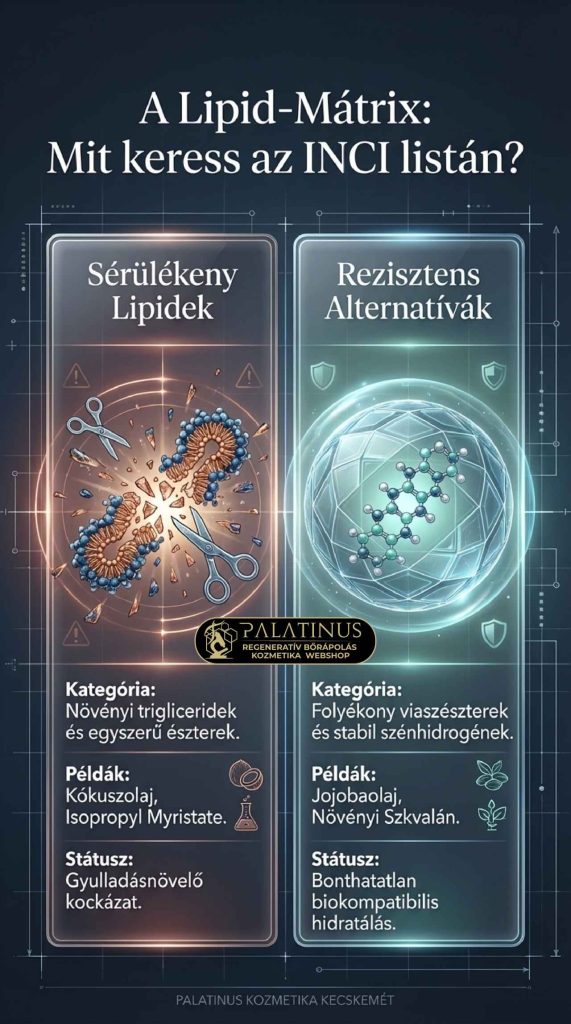 A Lipáz-kihívás: Amikor a baktérium „eszik” a krémből A pórusokban normál normál körülmények között is jelen lévő Cutibacterium acnes baktériumok lipáz és észteráz enzimeket termelnek. Ezek a bontóenzimek felelősek a faggyú trigliceridjeinek szabad zsírsavakká történő alakításáért. A probléma ott kezdődik, hogy ezek az enzimek nem tesznek különbséget a saját faggyúnk és a felkent kozmetikumok lipidjei között. A hagyományos formulák kockázata: A baktériumok a klasszikus, magas triglicerid-tartalmú növényi olajokat (pl. kókuszolaj), valamint a sok „olajmentesnek” (oil-free) hirdetett, könnyű krémben található szintetikus észtert (pl. Isopropyl Myristate) is képesek lebontani. A felszabaduló nagy mennyiségű szabad zsírsav egy amúgy is gyulladásra hajlamos bőrön fokozhatja a pórusok eltömődését és fenntarthat egy alacsony fokú (szubklinikai) gyulladást. A Zöld Kémia válasza: A komplex mátrix és a lipáz-rezisztencia Ebből a biokémiai tényből azonban hiba lenne arra következtetni, hogy minden természetes lipid káros az aknés bőrre. A minőségi, modern natúrkozmetika pontosan ismeri ezeket a kihívásokat, és kifinomult válaszokat ad rájuk: ✧ Lipáz-rezisztens alternatívák: A trigliceridek helyett a tudatos formulák folyékony viaszésztereket (pl. jojobaolaj) vagy teljesen stabil szénhidrogéneket (növényi szkvalán) használnak, amelyeket a baktériumok enzimei szinte alig képesek bontani. ✧ A szinergia ereje: Egy hidegen sajtolt, minőségi növényi kivonat sosem egyetlen izolált vegyület. A trigliceridek mellett jelentős mennyiségű fitoszterolt, polifenolt és egyéb antioxidánst tartalmaz. Ezek a komplex, természetes molekulák bizonyítottan bőrnyugtató és gyulladáscsökkentő hatásúak, így képesek ellensúlyozni a mikrobiom esetleges irritáló reakcióit. Bizonyos felszabaduló zsírsavaknak (pl. laurinsav) pedig egyenesen célzott antibakteriális hatásuk van. A Linolsav-paradoxon és az oxidáció kérdése A szakirodalom egyértelműen igazolja, hogy az aknés betegek faggyúja linolsav-hiányos. Ennek a létfontosságú zsírsavnak a pótlása kulcsfontosságú az egészséges hámláshoz és a barrier helyreállításához. A linolsav azonban egy többszörösen telítetlen, kémiailag rendkívül érzékeny (instabil) molekula. Ha egy eleve gyulladásban lévő, szabadgyökökkel teli pórusba kerül, könnyen oxidálódhat (lipidperoxidáció), ami csökkenti a jótékony hatását. A jövő útja: Az intelligens formuláció A megoldást mind a klinikai/szintetikus, mind a modern természetes bőrápolásban a stabilizált technológiák jelentik. A biztonságos linolsav-pótlást ma már többféleképpen  oldják meg a legmagasabb minőséget képviselő gyártók: ✧ A klinikai megközelítés: A linolsavat szintetikus laboratóriumi eljárásokkal, a bőr saját szerkezetét utánzó, stabil Ceramidokba (pl. Ceramide EOS) vagy mikrokapszulázott rendszerekbe ágyazzák, így védve azt az oxidációtól. ✧ A modern natúr megközelítés: Természetes fitoceramidokat (pl. zabból vagy búzából kivonva) alkalmaznak, az instabilabb növényi olajokat pedig már a tégelyben robusztus, növényi alapú antioxidáns rendszerekkel (pl. tokoferol komplexekkel, rozmaring kivonattal, asztaxantinnal) védik a peroxidáció ellen. Egy termék hatékonyságát és biztonságosságát zsíros/aknés bőrön nem az dönti el, hogy egy marketingcímke szerint „100% természetes” vagy „szintetikus olajmentes”. A valódi eredményeket a bőr biológiai működését tiszteletben tartó, lipáz-tudatos, antioxidánsokkal megfelelően stabilizált, intelligens formulációk hozzák el. Éppen ezért a személyre szabott bőrápolási rutin kialakításakor mindig a készítmények komplexitását és a bőr egyéni toleranciáját érdemes figyelembe venni. A Mallorca-akne biofizikája: Amikor a fény, a kozmetikumok és az egyéni érzékenység találkozik A hagyományos akné (Acne vulgaris) patomechanizmusa ma már jól ismert: a pórusokban felhalmozódó faggyú, a kóros sejtleválás és a mikrobiom egyensúlyának felborulása (pl. a Cutibacterium acnes baktériumok elszaporodása) együttesen alakítják ki. Ezzel szemben a nyaralások során, vagy az első intenzívebb tavaszi napsugarak hatására hirtelen megjelenő, úgynevezett Mallorca-akne (Acne aestivalis) klinikai értelemben egy teljesen más kategória: ez a polimorf fénykiütések egy speciális, pattanásszerű formája, amely lényegében egy steril folliculitis (szőrtüszőgyulladás). A „steril” jelző itt kulcsfontosságú. Azt jelenti, hogy a viszkető, piros göbök (papulák) kialakulásában primer módon nem játszik szerepet bakteriális fertőzés vagy nem megfelelő higiénia. A háttérben sokkal inkább egy komplex biofizikai és fotokémiai folyamat áll, amely az egyéni hajlamtól függően aktiválódik. A mechanizmus: Az UV-A sugárzás és a mikrostressz A folyamat kiváltója a napfény, pontosabban a bőr mélyebb rétegeibe is behatoló UV-A sugárzás energiája. Amikor ez a nagy energiájú sugárzás találkozik a bőrrel, szabadgyökök (Reaktív Oxigénfajták – ROS) jönnek létre. Ha a bőr természetes antioxidáns kapacitása kimerül, vagy bizonyos külső (kozmetikai) lipidek oxidálódnak, agresszív lipid-peroxidok keletkezhetnek. Ezek a vegyületek akut mikrostresszt okoznak a szőrtüsző hámjában, amire az arra genetikailag és immunológiailag hajlamos egyének szervezete azonnali, védekező jellegű gyulladással válaszol. Formulációs kihívások az UV-sugárzás tükrében A tudomány jelenlegi állása szerint a bőr fotokémiai válaszreakciója rendkívül egyéni. Ugyanaz a tökéletesen megalkotott krém az egyik embernél kiválóan működik a napon is, míg a másiknál (az egyéni enzimatikus és antioxidáns védelem hiányában) irritációt válthat ki. Fontos leszögezni: a kozmetikai iparban engedélyezett alapanyagok hétköznapi körülmények között biztonságosak. Viselkedésük kizárólag az extrém UV-terhelés és az egyéni érzékenység együttes fennállása esetén változhat meg. Ilyen tényezők lehetnek: ✧ A lipidek kettős szerepe: A biokémia alapszabálya, hogy a zsírsavláncokban található kettős kötések (amelyek nagy arányban vannak jelen bizonyos értékes, többszörösen telítetlen növényi olajokban, de a bőr saját faggyújában lévő szkvalénban is) érzékenyek az UV-A sugárzás okozta oxidációra. Bár a modern kozmetikumokban ezeket az olajokat antioxidánsokkal (pl. E-vitaminnal, rozmaring kivonat stb.) védik, extrém napozás során, egy arra hajlamos bőrön a lipid-peroxidáció kockázata megnőhet, ami felerősítheti a szőrtüszők gyulladását. ✧ Az emulziós rendszerek stabilitása: A régebbi szakirodalom gyakran tette felelőssé a klasszikus (például etoxilált) emulgeátorokat a Mallorca-aknéért. A modern vegyészet azonban rávilágított, hogy a mai, nagy tisztaságú alapanyagok rendkívül stabilak. A probléma sokkal inkább a készítmények komplexitásában és a felkent rétegek hő/UV hatására történő szerkezeti átalakulásában keresendő, amely az arra érzékenyeknél elzárhatja a pórusokat vagy ronthatja a bőr hőleadását. ✧ A fényvédelem evolúciója: Bár az Európai Unió szabályozása kiemelkedően szigorú, az iparág folyamatosan fejlődik a fotostabilitás terén. Bizonyos régebbi generációs kémiai UV-szűrők a napfény energiáját elnyelve idővel lebomolhatnak (fotodegradáció). A bomlástermékek és a felszabaduló energia a hiperérzékeny bőrön mikrostresszt okozhat. Terápiás tévutak: Miért hatástalanok a hagyományos akné-kezelések? A Mallorca-akne és a hagyományos pattanások összetévesztése gyakran vezet hibás, a bőrt tovább károsító öngyógyításhoz. Mivel a probléma gyökere egy steril gyulladás és fényérzékenység, a klasszikus anti-akné fegyvertár biológiai értelemben nem nyújt megoldást: ✧ Az antibakteriális hatóanyagok (mint a benzoil-peroxid) hatástalanok, hiszen nincs elsődleges kórokozó, amit célba vehetnének. ✧ A keratolitikus (hámlasztó) és szárító anyagok (mint a szalicilsav / BHA, vagy a szárító agyagmaszkok) kifejezetten ronthatnak a helyzeten. Az UV-sugárzás és a szabadgyökök által amúgy is igénybe vett, kompromittált hidrolipid-barriert ezek az anyagok tovább gyengíthetik, ami a láthatatlan vízvesztés (TEWL) drasztikus fokozódásához és az irritáció elhúzódásához vezethet. ✧ A tudományos megoldás: Prevenció és okos formulációk Legyen szó natúr vagy dermokozmetikai márkáról, a tudatos gyártók felismerték, hogy a fényérzékeny bőrök (és a Mallorca-akne) esetében a megoldás nem az utólagos agresszív szárítás, hanem az egyénre szabott prevenció. Az érzékeny bőrre fejlesztett, prevenciós célú nyári formulák (gyakran Sun Gel, Fluid vagy Oil-Free megjelöléssel) tervezésekor a vegyészek a maximális fotostabilitásra törekszenek. minimalizálják az oxidációra hajlamos szabad lipidek arányát, modern polimer-hálókat vagy ultrakönnyű, telített szénhidrogéneket (pl. szkvalánt) használnak a védelem biztosítására. Emellett a formulákat új generációs, kiemelten fotostabil UV-szűrőkkel és robusztus antioxidáns-komplexekkel látják el. Ezek a rendszerek mintegy intelligens pajzsként támogatják a bőr saját védekező képességét, esélyt sem adva a láncreakciót indító szabadgyökök felhalmozódásának. A Skinimalizmus és a Formulációs Tudomány A bőr védelmi rendszere egy rendkívül finoman hangolt biofizikai hálózat. Szeborreás, pattanásos bőr esetén a nehéz textúrák és a hagyományos emulgeátorok rétegzése objektíven ront a helyzeten. A megoldás a "kevesebb, de okosabb" elv. Nem minden lipid káros. A modern kozmetikai kémia számtalan biokompatibilis, a baktériumok enzimei számára bonthatatlan alternatívát kínál. A növényi trigliceridek helyett a stabil szénhidrogének (mint a szkvalán) és a modern észterek biztosítják a védelmet. A cél az alacsony okklúziójú, a bőr természetes hűtését nem gátló, "lipáz-biztos" formulák alkalmazása. Az ultrakönnyű, vizes bázisú szérumok és a polimer-hálóra épülő modern fluidok úgy állítják helyre a barriert és kerülik el a kimosódási effektust, hogy közben engedik a bőrt lélegezni, végleg megelőzve a kozmetikai üvegházhatást.