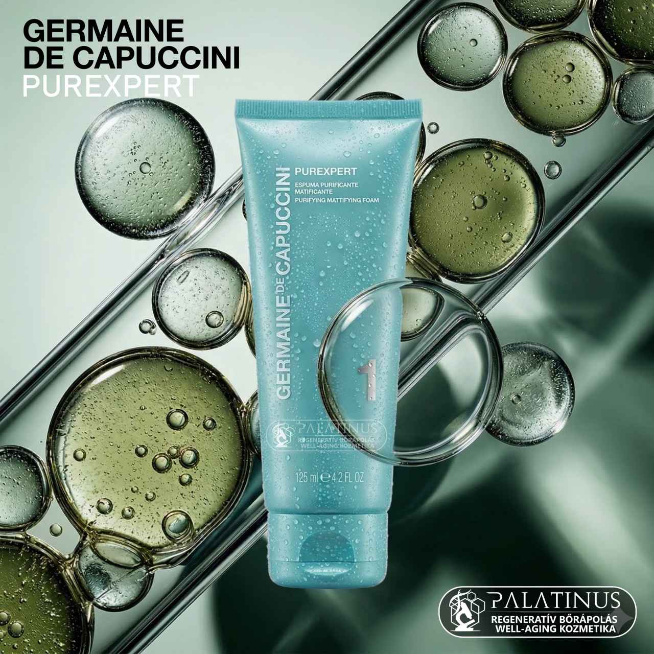 PUREXPERT-Purifying-Mattifying-Foam-Melytisztito-hab-zsiros-es-pattanasos-borre-germaine-de-capuccini-Palatinus-Kozmetika-Webshop-Kecskemet