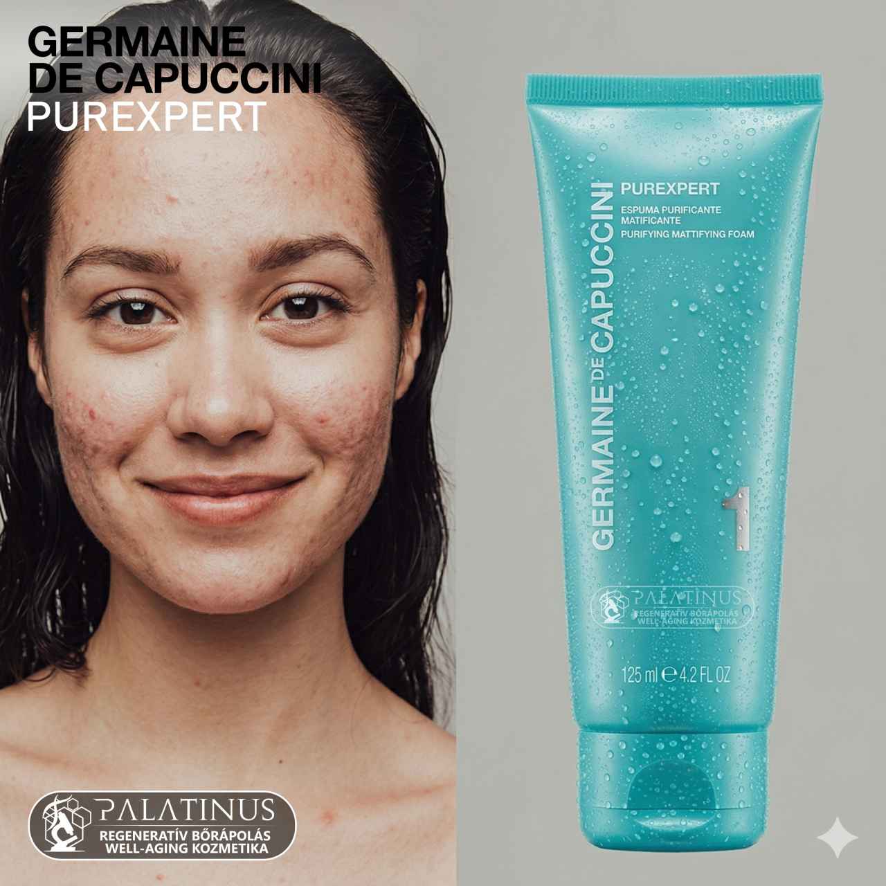 PUREXPERT-Purifying-Mattifying-Foam-Melytisztito-hab-zsiros-es-pattanasos-borre-germaine-de-capuccini-Palatinus-Kozmetika-Webshop-Kecskemet