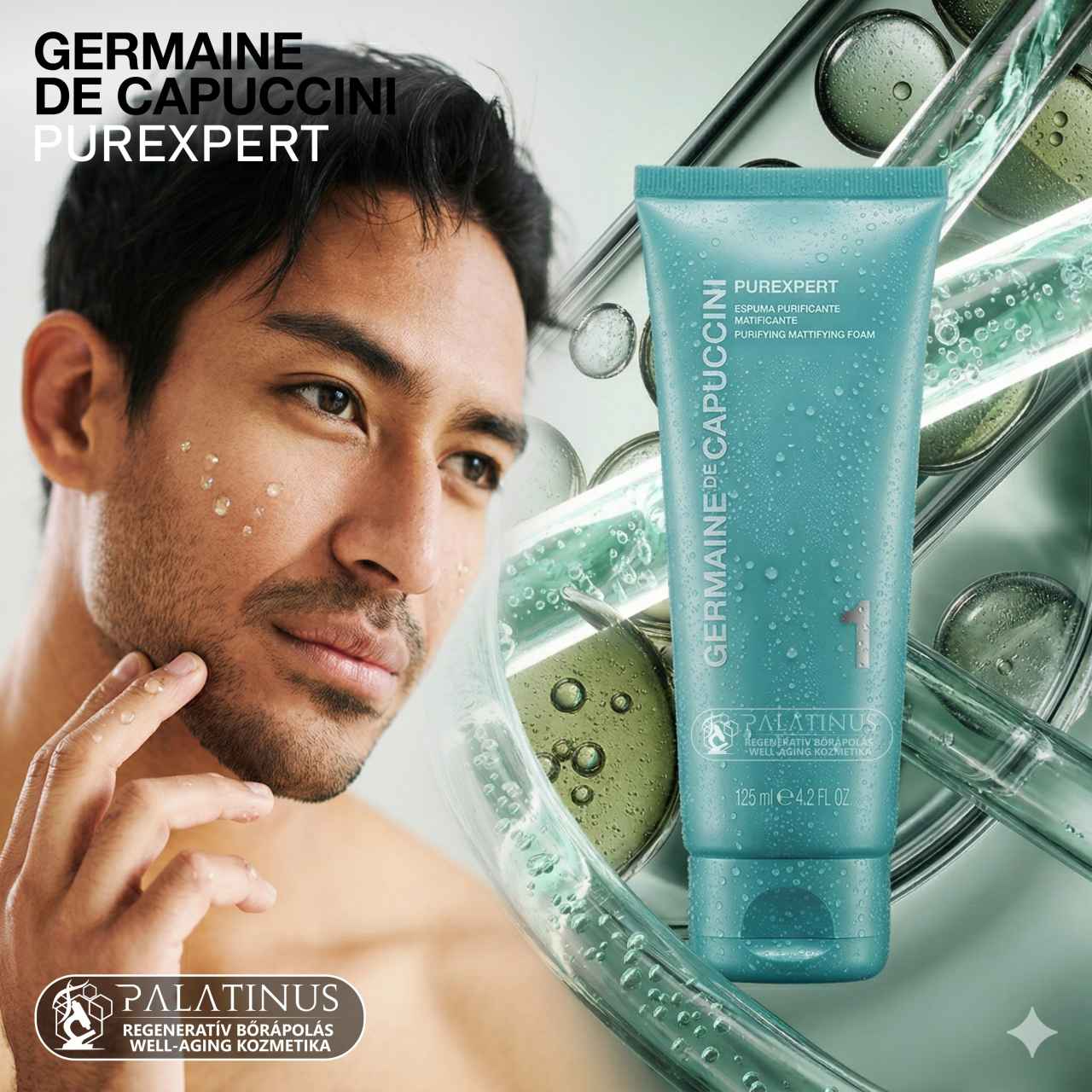 PUREXPERT-Purifying-Mattifying-Foam-Melytisztito-hab-zsiros-es-pattanasos-borre-germaine-de-capuccini-Palatinus-Kozmetika-Webshop-Kecskemet