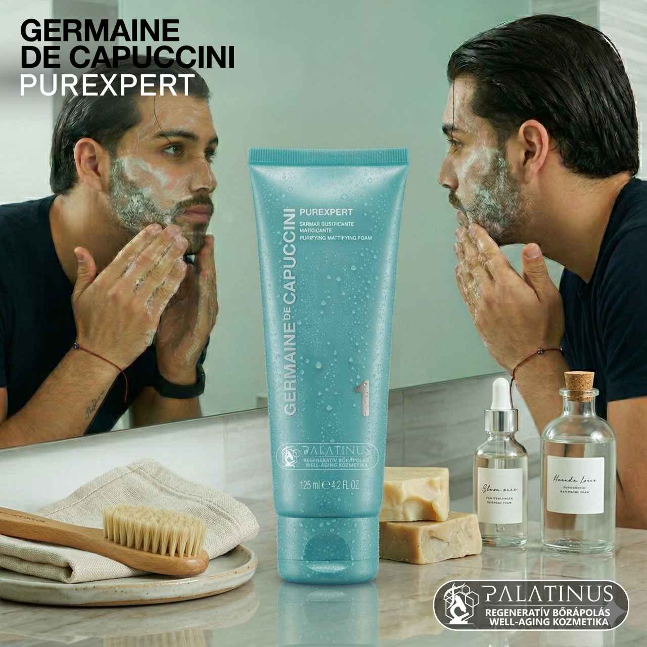 PUREXPERT-Purifying-Mattifying-Foam-Melytisztito-hab-zsiros-es-pattanasos-borre-germaine-de-capuccini-Palatinus-Kozmetika-Webshop-Kecskemet